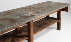 Zinc Top Flower Shop Table, France circa 1920
