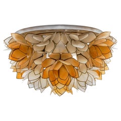 Flower Spherical Wall or Ceiling Lamps in Orange, 1960s