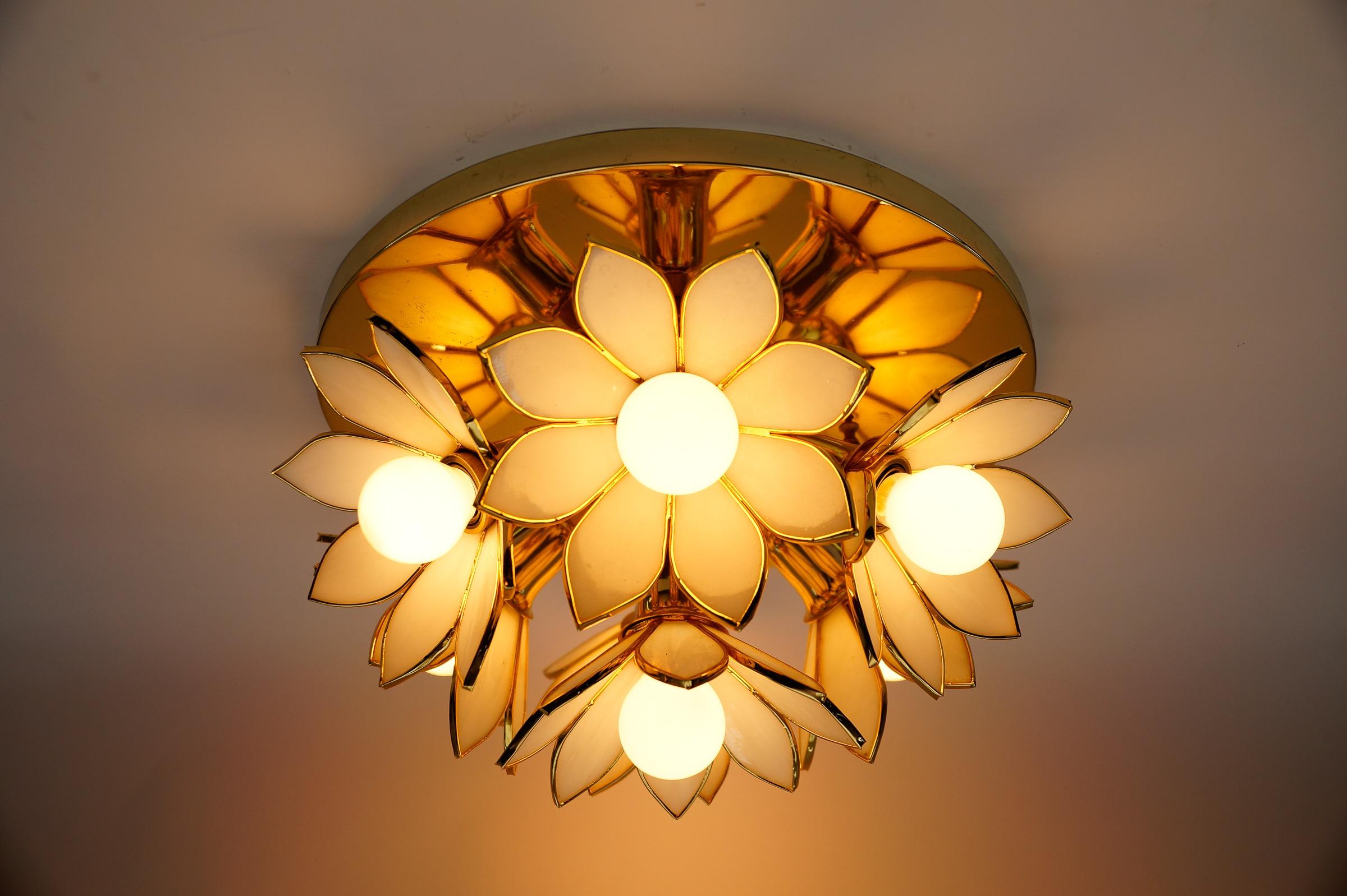 Flower Spherical Wall or Ceiling Lamps in Brass, 1960s im Angebot 3