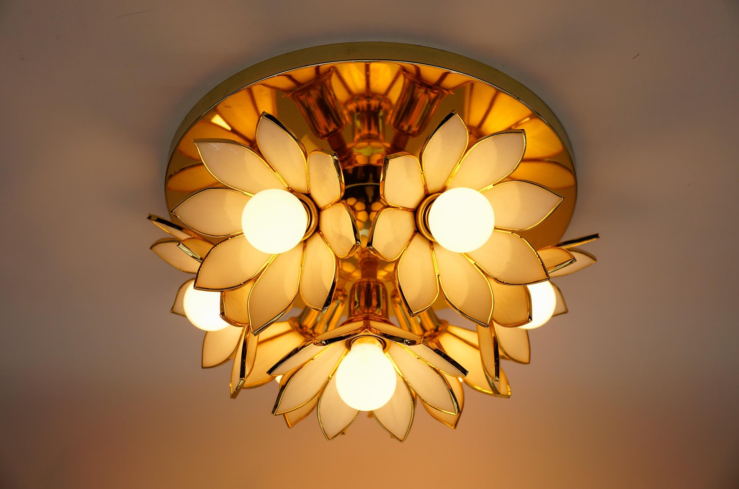 Flower Spherical Wall or Ceiling Lamps in Brass, 1960s im Angebot 9