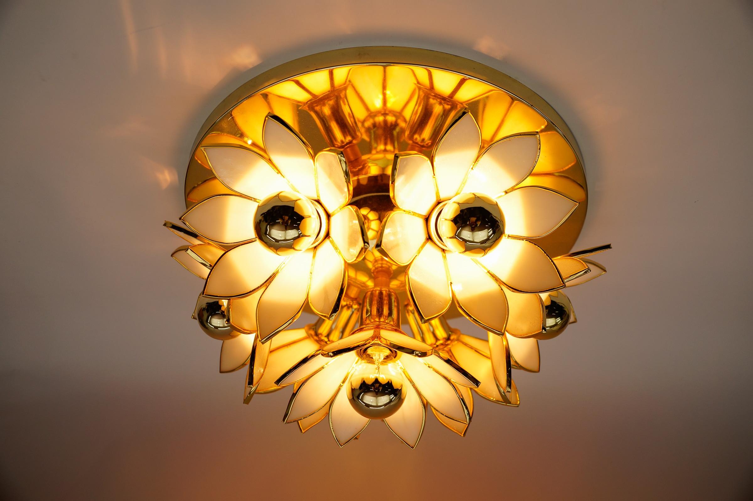 Flower Spherical Wall or Ceiling Lamps in Brass, 1960s im Angebot 1