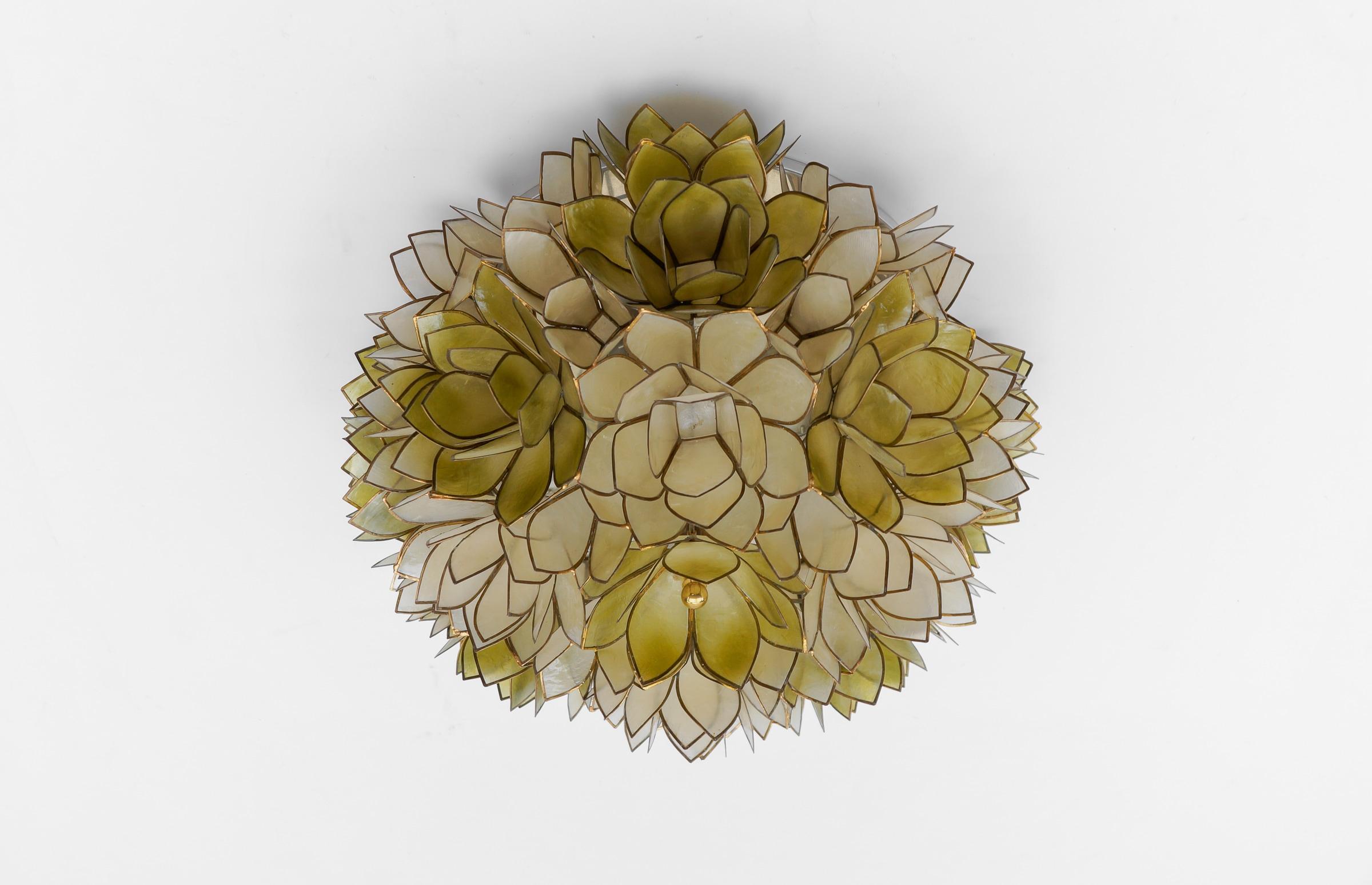 Tedesco Flower Spherical Wall or Ceiling Lamps in Green, 1960s in vendita