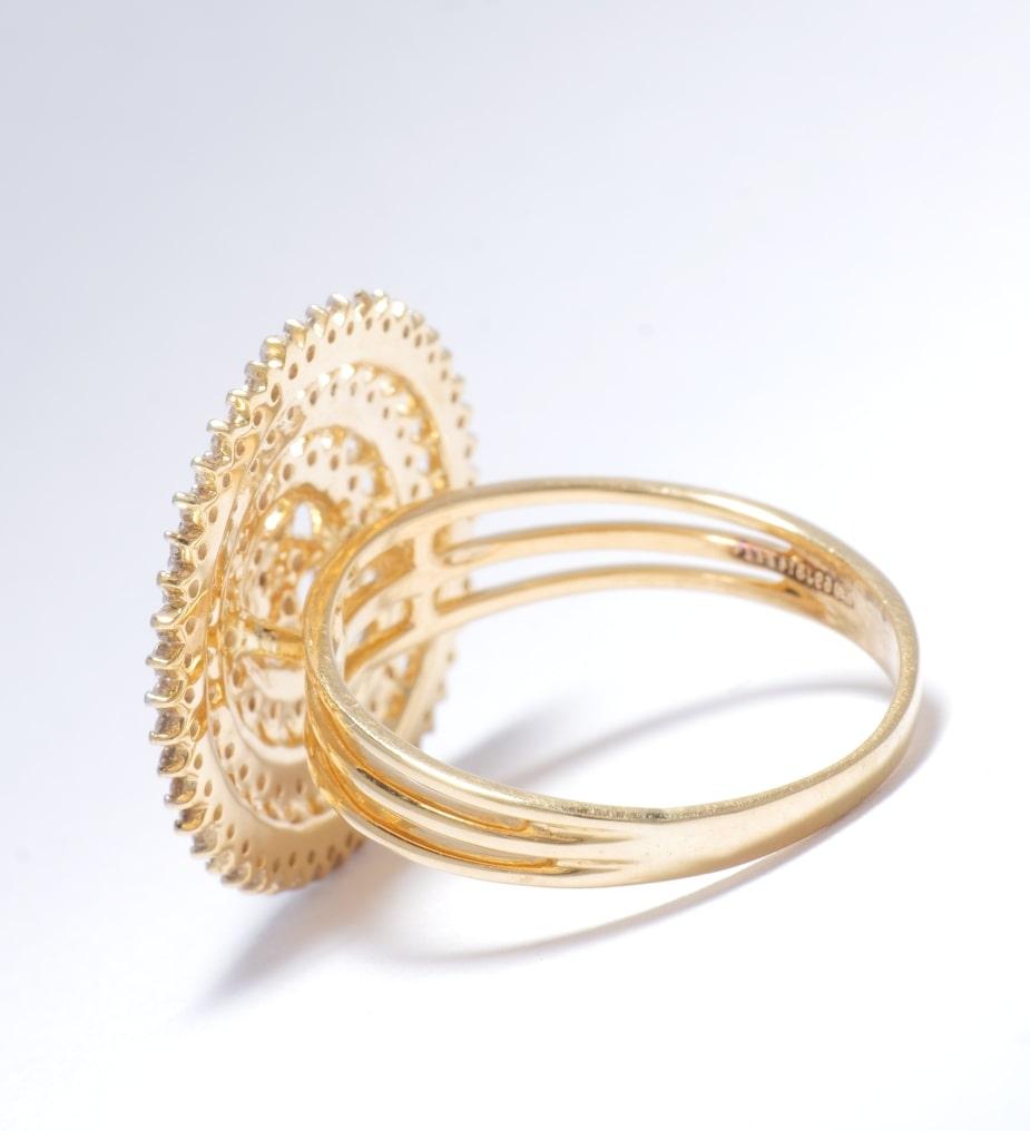 Spiral-Diamantring mit Blumenblumen aus 14k massivem Gold (zertifiziert) im Angebot 2