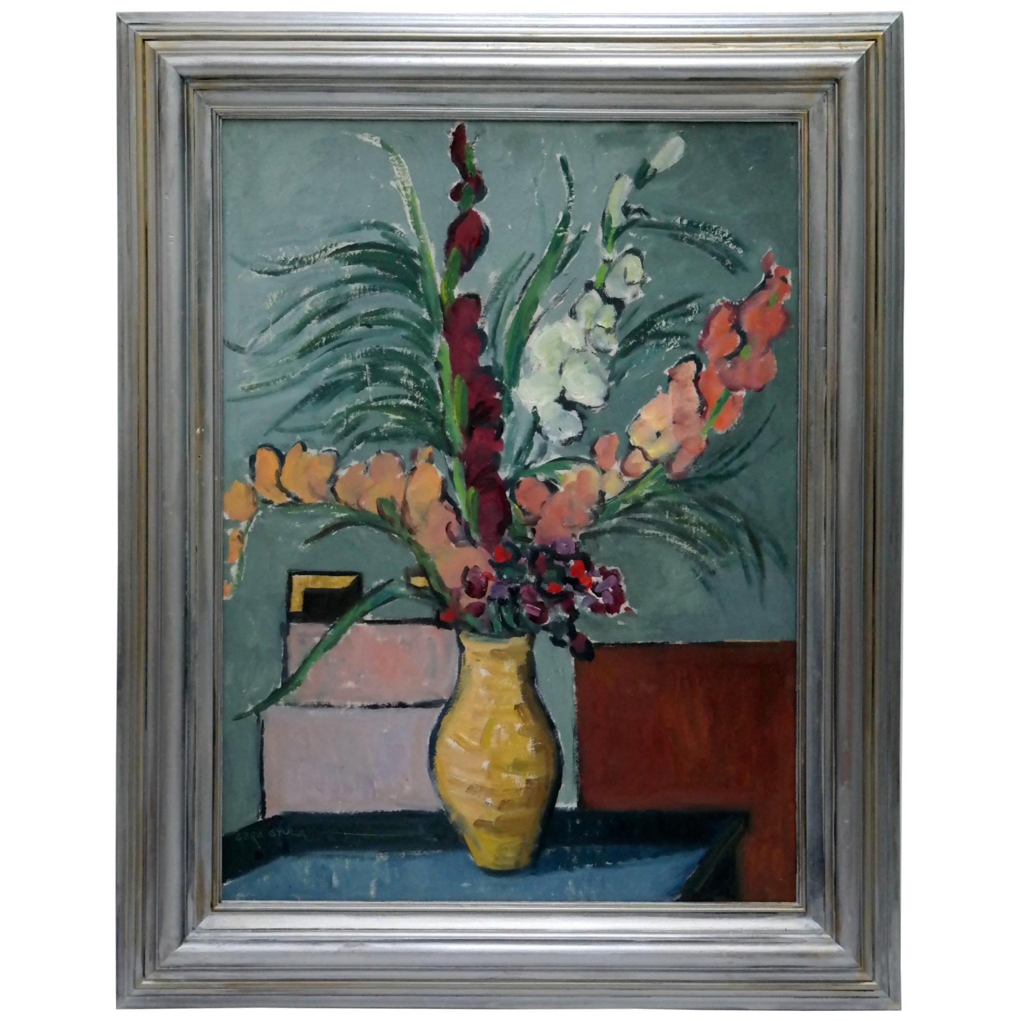 Flower Still Life Oil Painting by the Hungarian Gera Gyula