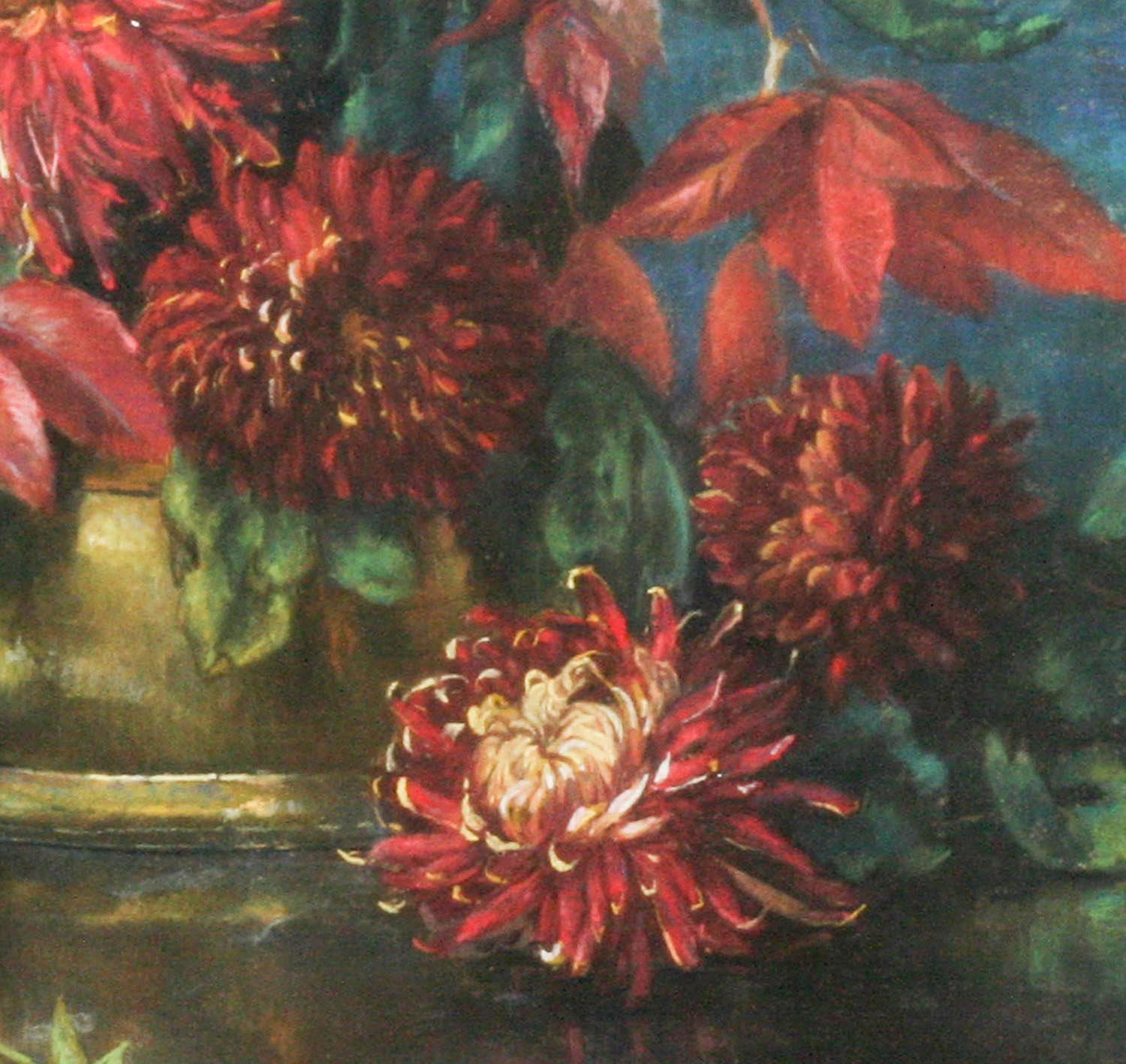 Flower Still Life, Pastel on Paper by Berthe Art Early 20th Century In Good Condition For Sale In Casteren, Noord-Brabant