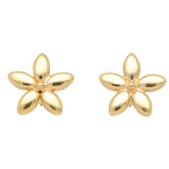 Flower Stud Earrings Set in 9k Yellow Gold