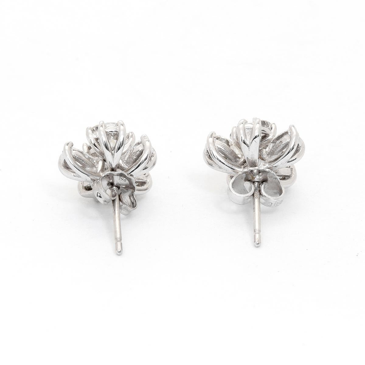 Women's Flower Stud Earrings with Convertible Earring Jackets