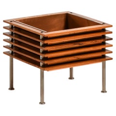 Flower Table in Rosewood, Steel and Copper Box by Nils Jonsson, 1960's