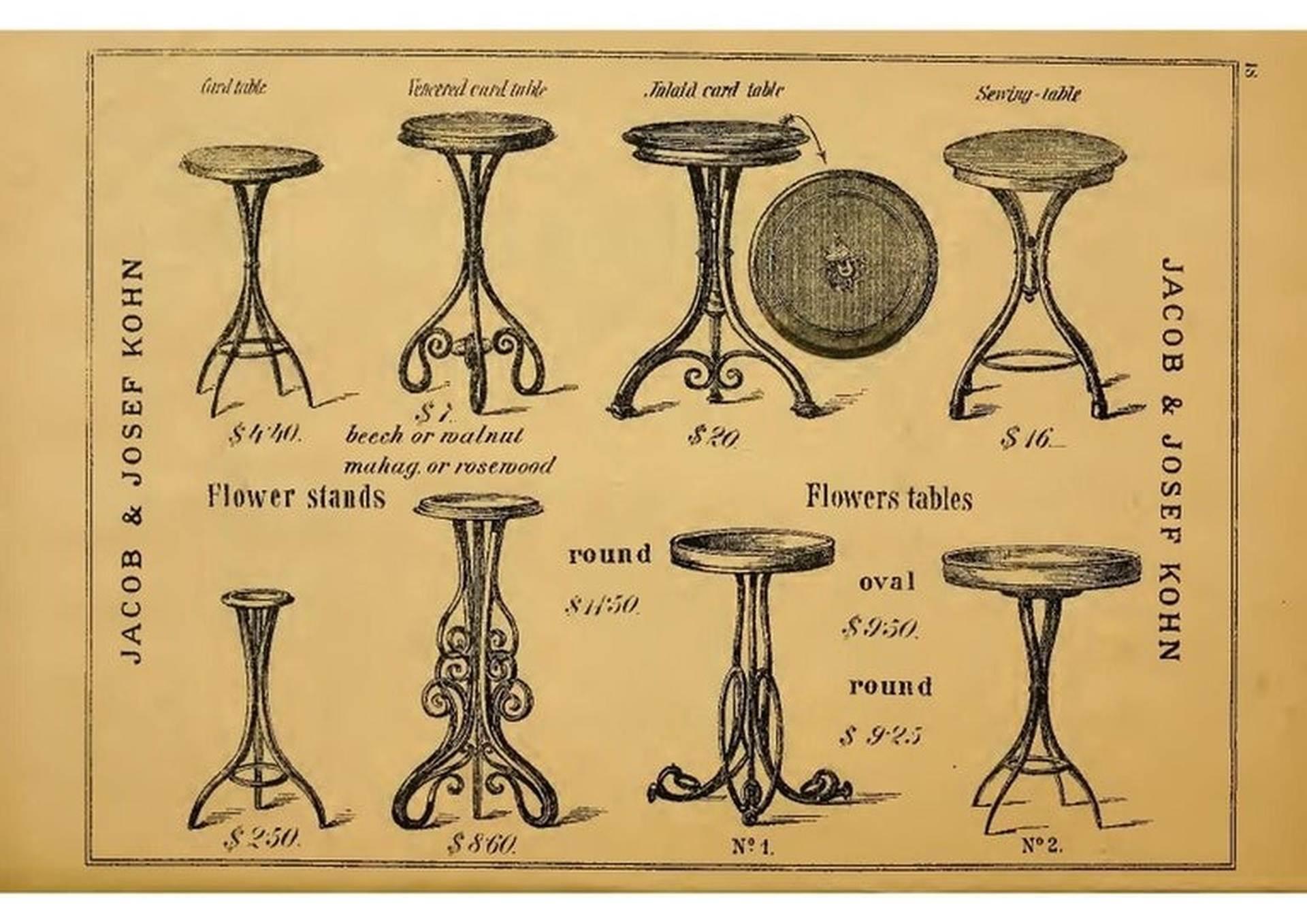 Table à fleurs n°1 de J&J Kohn en vente 2
