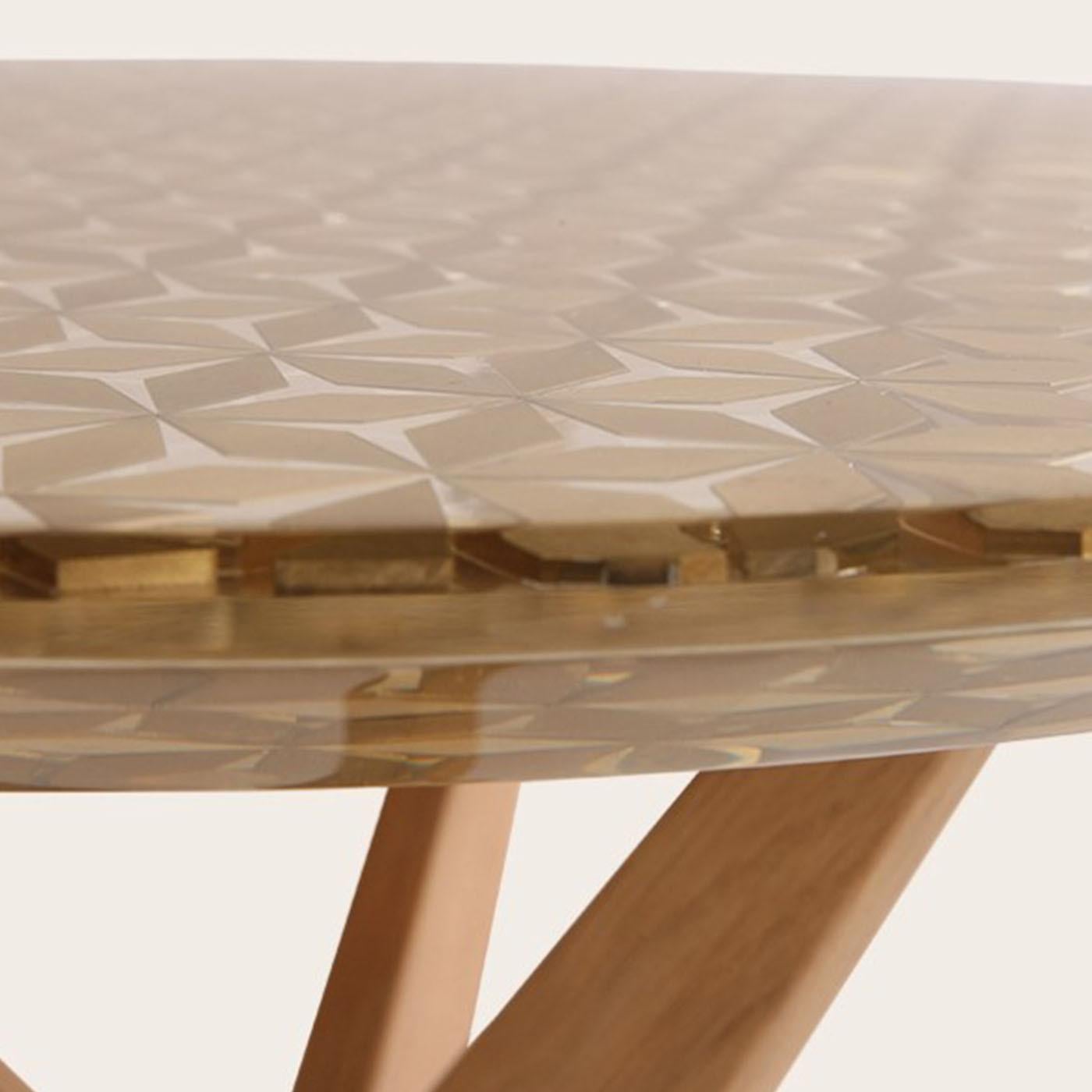 Wood Flower Tall Small Inlaid Erable Side Table by CG Capelletti For Sale