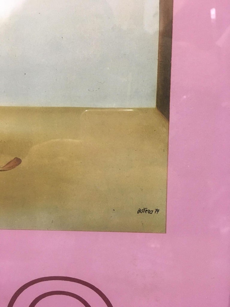Flower Vase Fernando Botero Poster in Pink, 1974 For Sale at 1stDibs