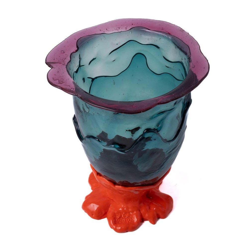 Arts and Crafts Flower Vase - Fish Design by Gaetano Pesce - Clear Fuchsia, Emerald, Orange For Sale