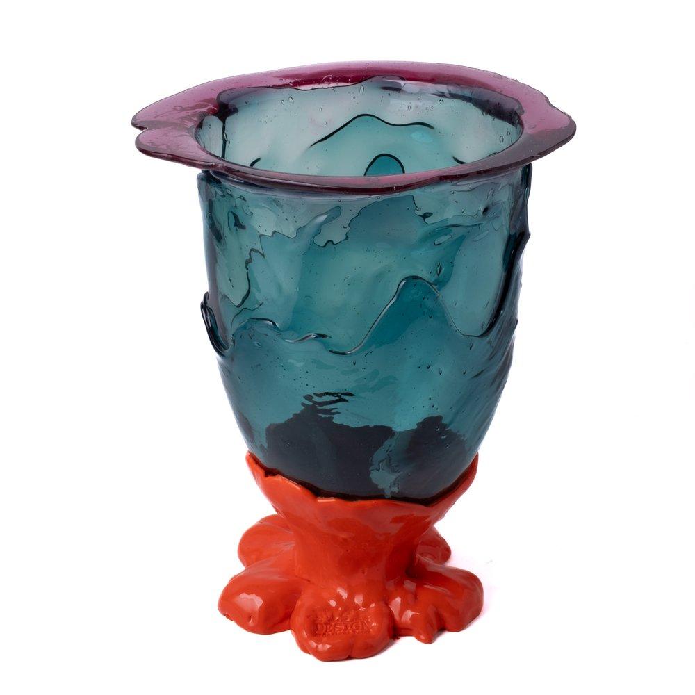 Italian Flower Vase - Fish Design by Gaetano Pesce - Clear Fuchsia, Emerald, Orange For Sale