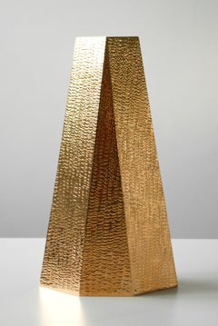 Flower Vase Geometrical Contemporary Modern Textured 24k gold-plated