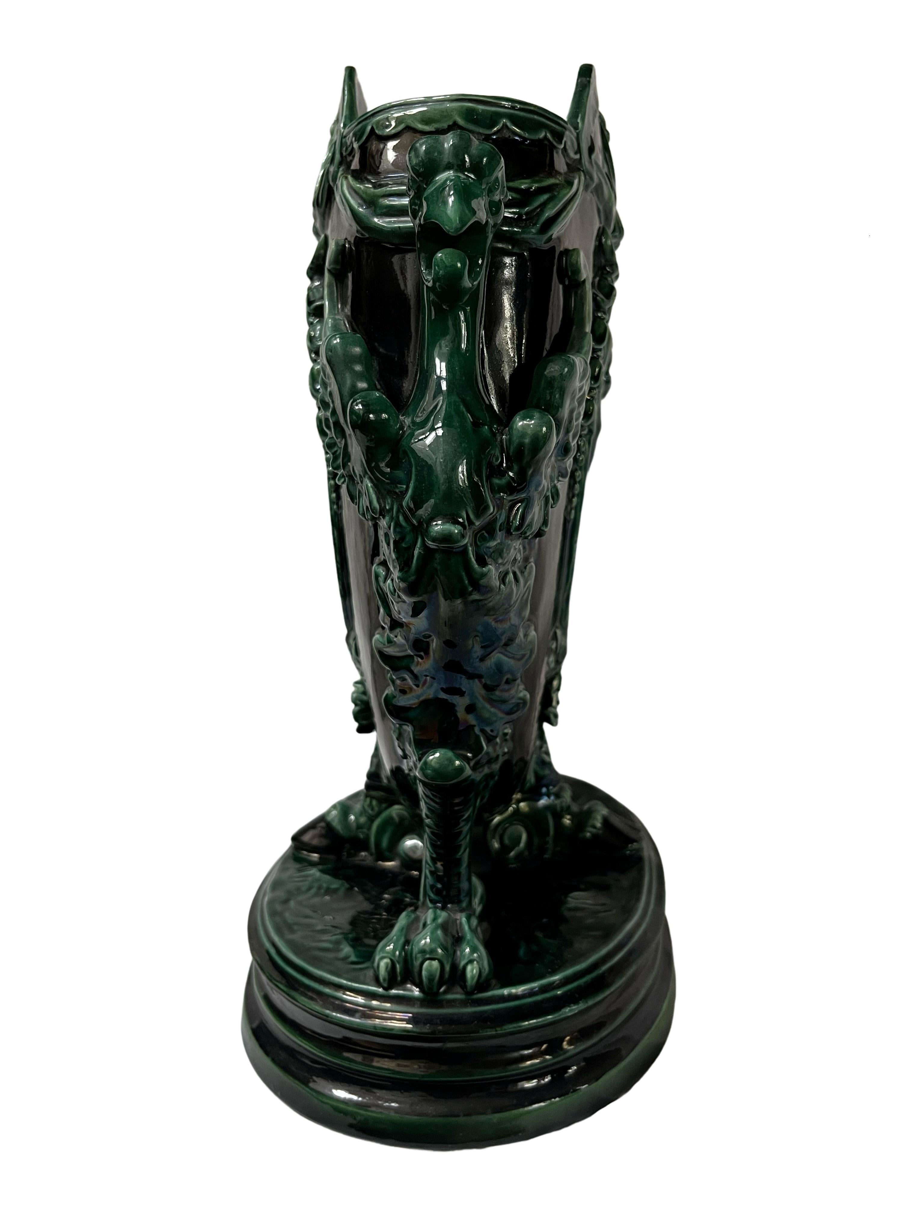 Belle Époque Flower Vase, Cachepot, Gerwing & Stephan, Bodenbach, 1880, Bohemia, Czech Rep For Sale