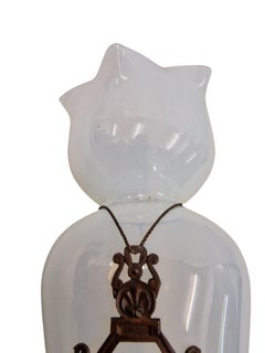 Flower Vase, glass metal mounting, Wilhelm Kralik Sohn Bohemia, 1900 Art Nouveau