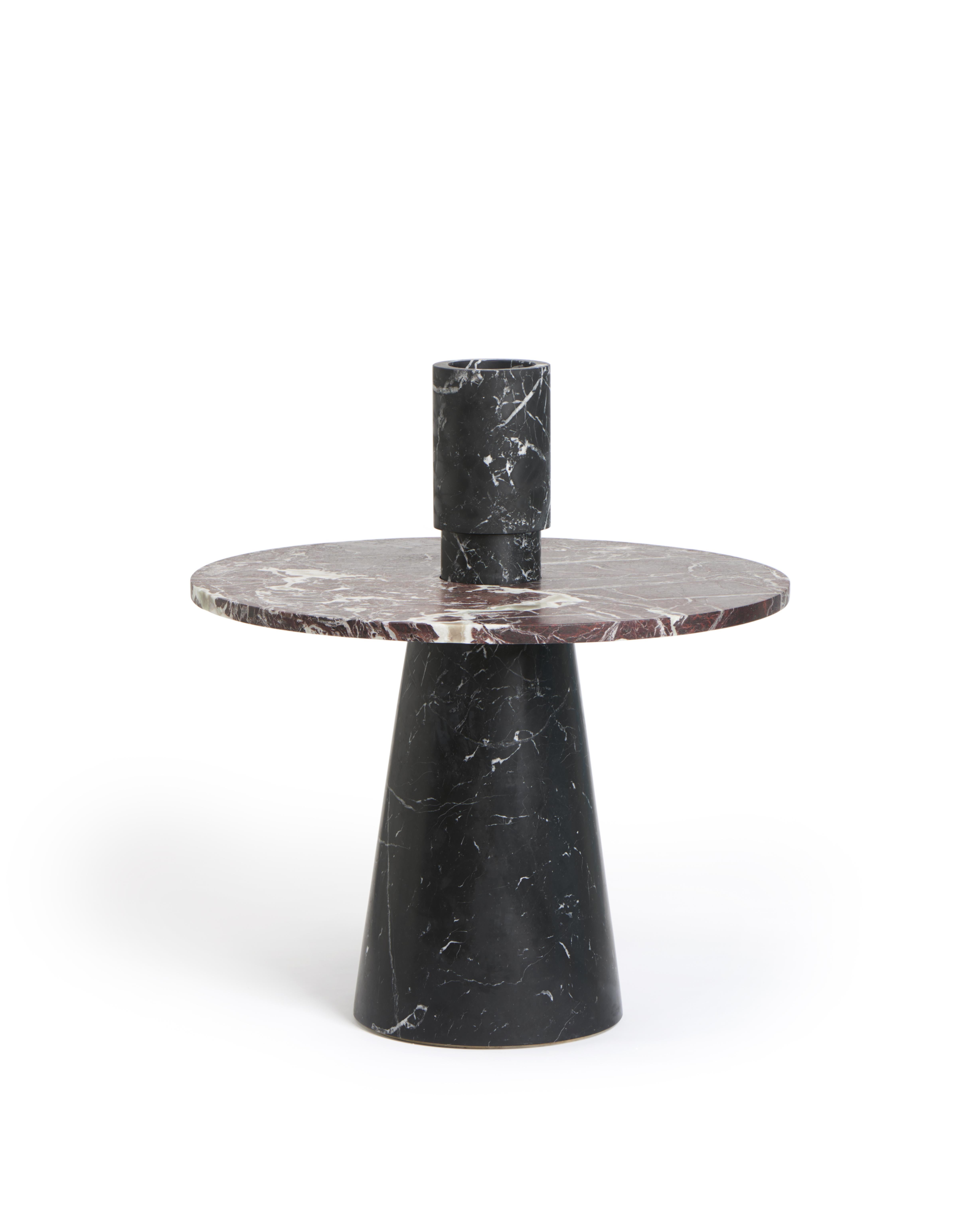 Moderne Vase à fleurs moderne en marbre noir, nouveau stock de la créatrice Karen Chekerdjian en vente