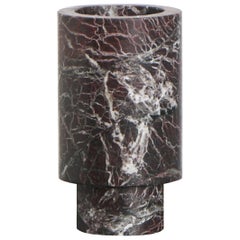 New modern Flower Vase in Red Marble, creator Karen Chekerdjian Stock