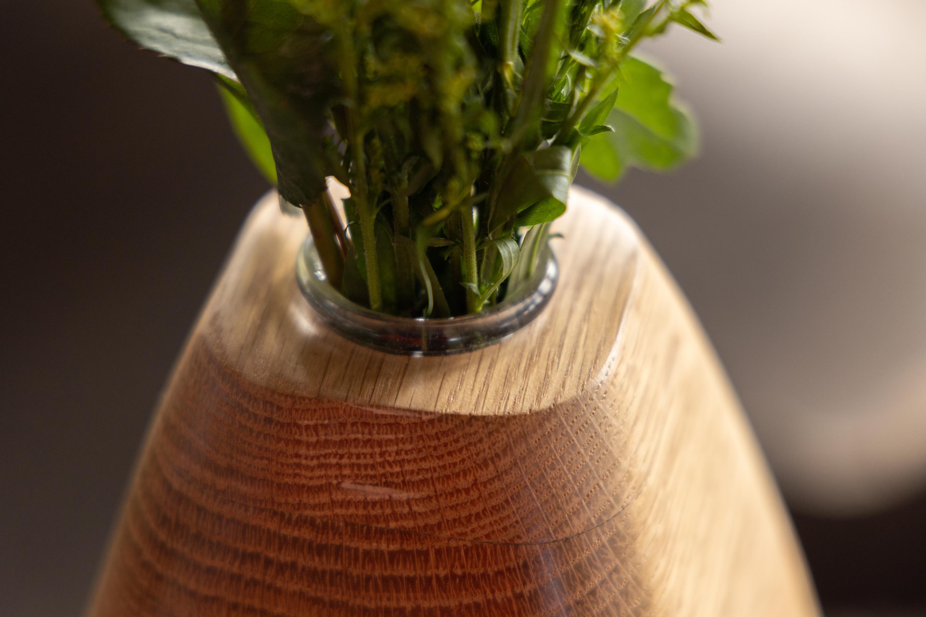 wooden flower vases