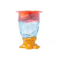 Flower Vase L - Fish Design by Gaetano Pesce Pastel Orange, Clear Aqua, Ochre