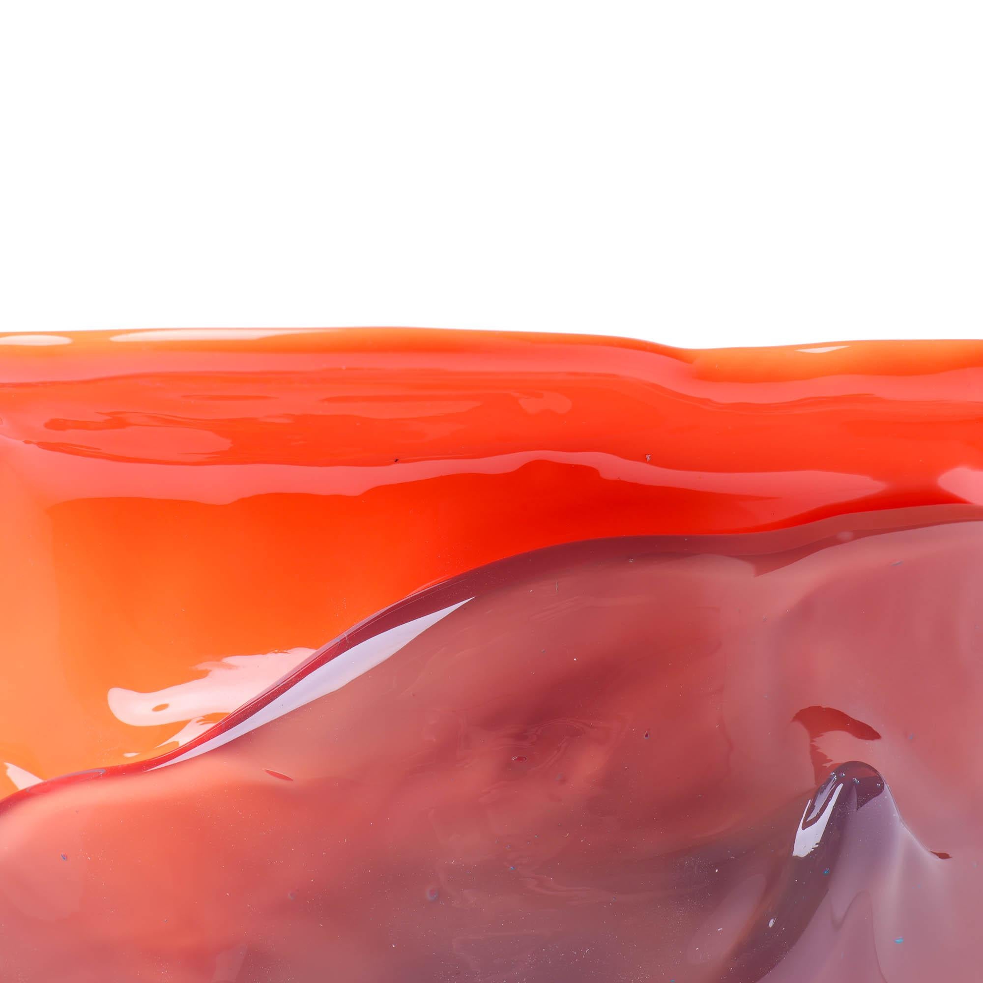 Resin Flower Vase L - Fish Design by Gaetano Pesce Pastel Orange, Clear Aqua, Ochre For Sale