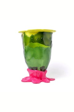 Flower Vase (Large), Yellow, Bottle Green and Fuchsia by Gaetano Pesce