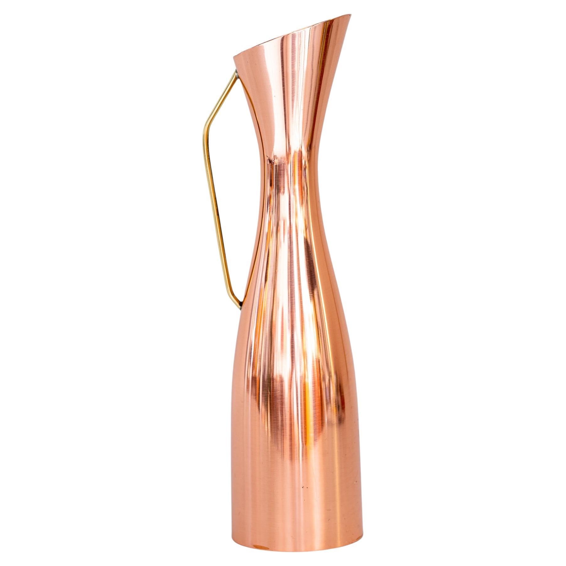Flower Vase or Can Copper Brass Conbination Vienna Around 1950s For Sale