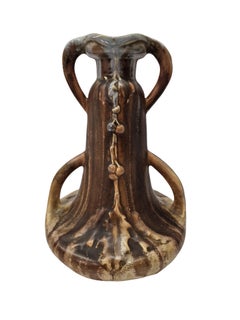 Flower vase, run glaze polychrome, Fayence de Thulin, Art Deco, 1930s, Belgium