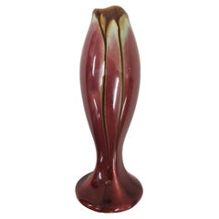Flower vase, run glaze polychrome, Fayence de Thulin, Art Deco, 1930s, Belgium