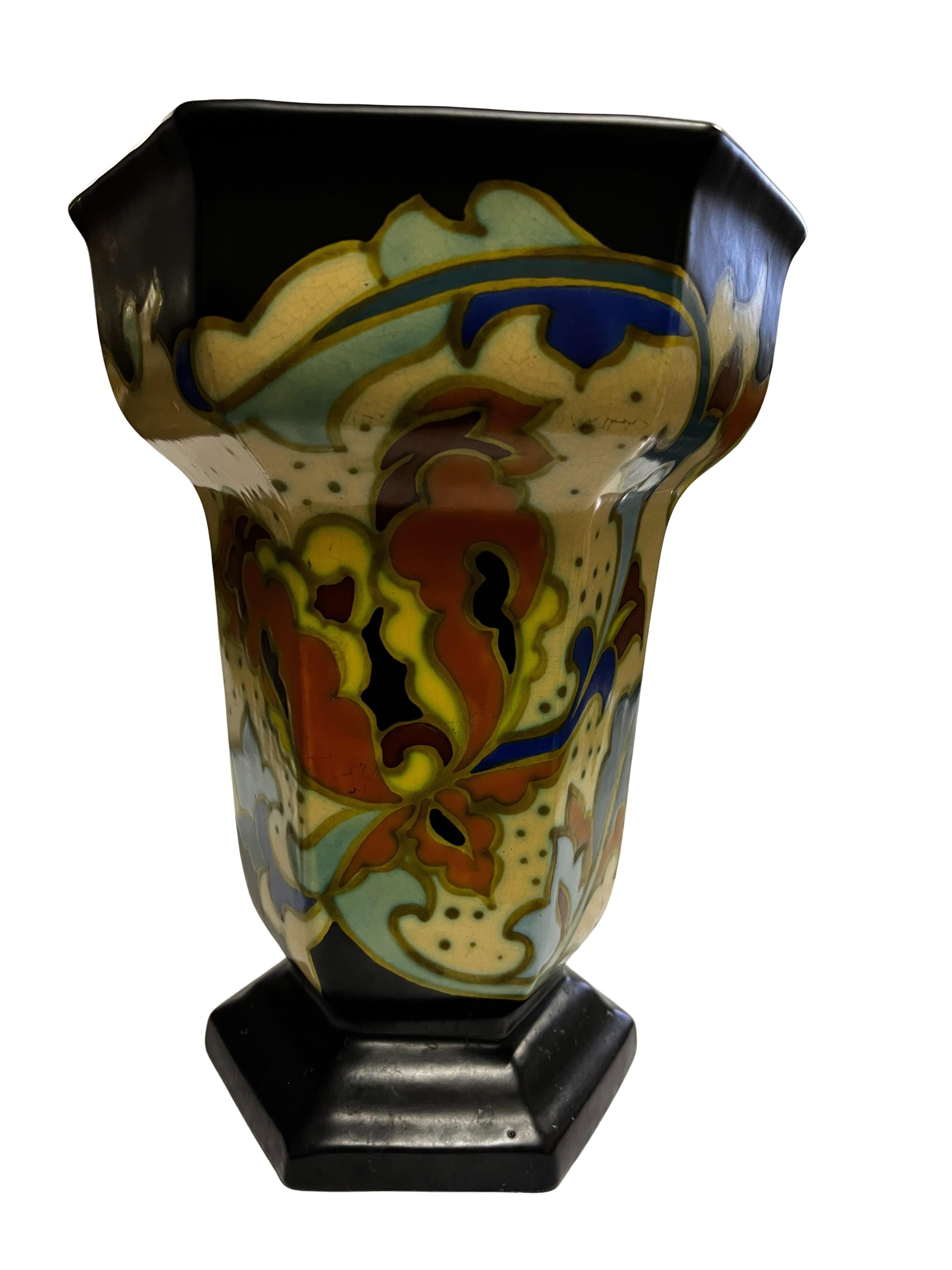 Belga Vaso da fiori, stile Maison Charles Catteau, anni '40, design di metà secolo, Belgio in vendita