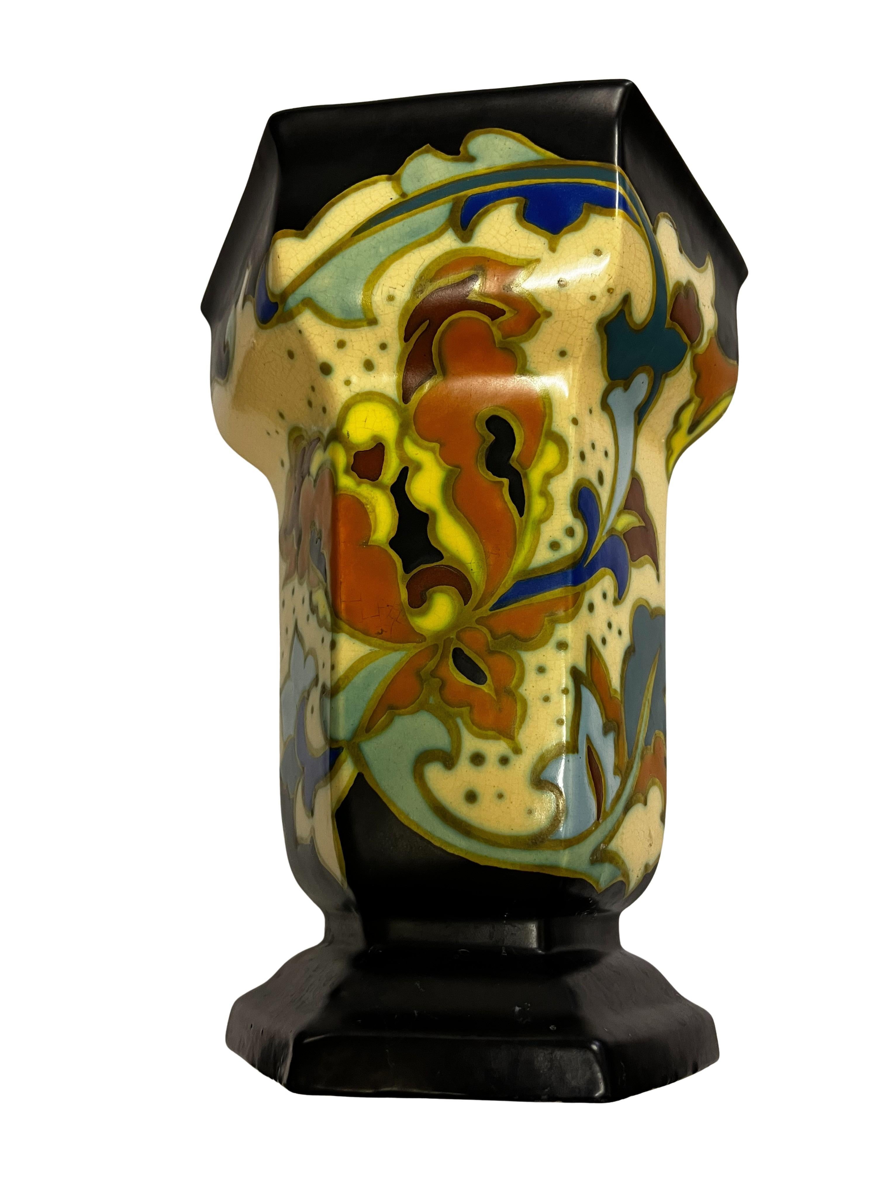 Ceramica Vaso da fiori, stile Maison Charles Catteau, anni '40, design di metà secolo, Belgio in vendita
