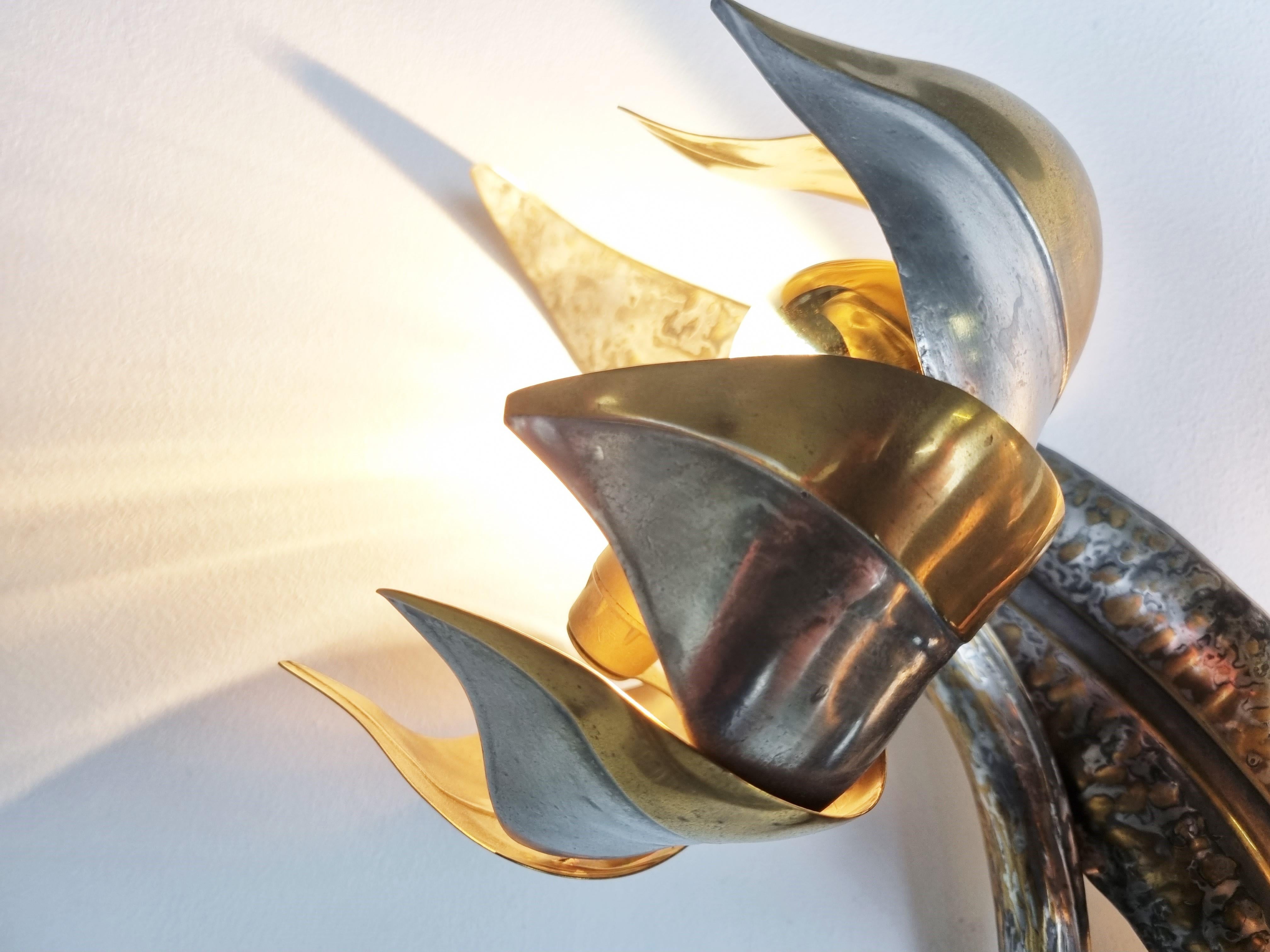 Late 20th Century Flower Wall Lamp by Isabelle & Richard Faure, 1970s