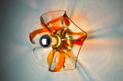 Flower wall lamp by Murina, orange Murano glass, Italy, 1970