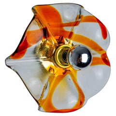 Applique Flower de Murina, verre de Murano orange, Italie, 1970