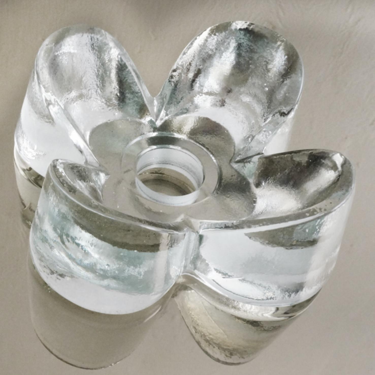 Blumen-Wandleuchten aus Messing und Glas von Sische, 1970er Jahre, Deutschland im Angebot 7