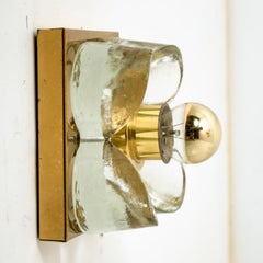 Appliques à fleurs, laiton et verre de Sische, 1970, Allemagne