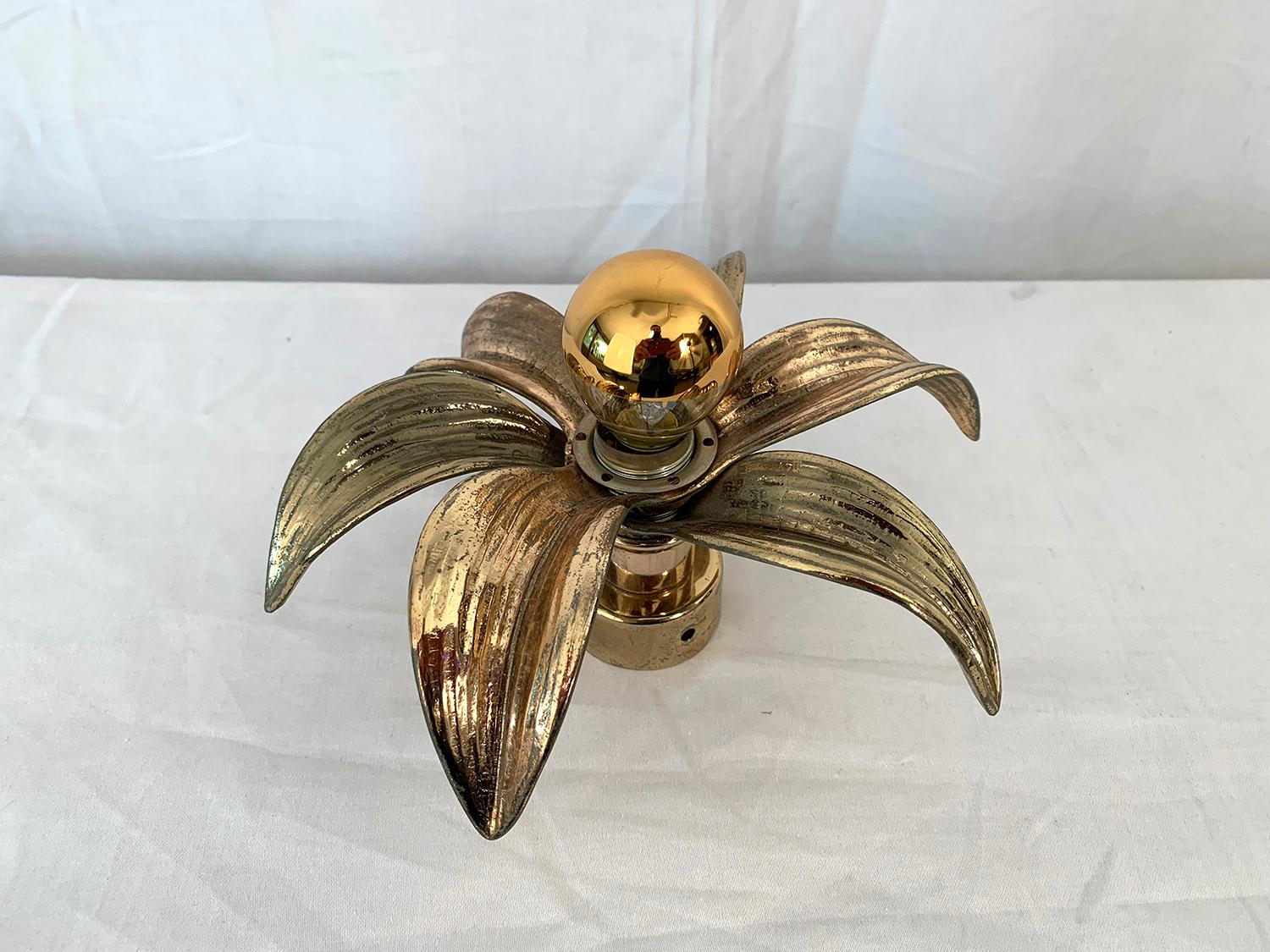 Late 20th Century Flower Wall Sconce by Willy Daro, 1970s For Sale