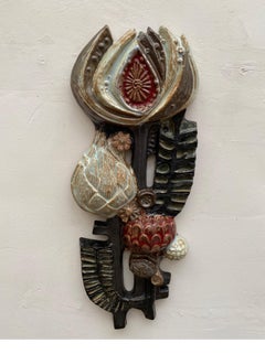 Flower Wall Sculpture by Perignem and Paul Vermeire, 1960s Belgium