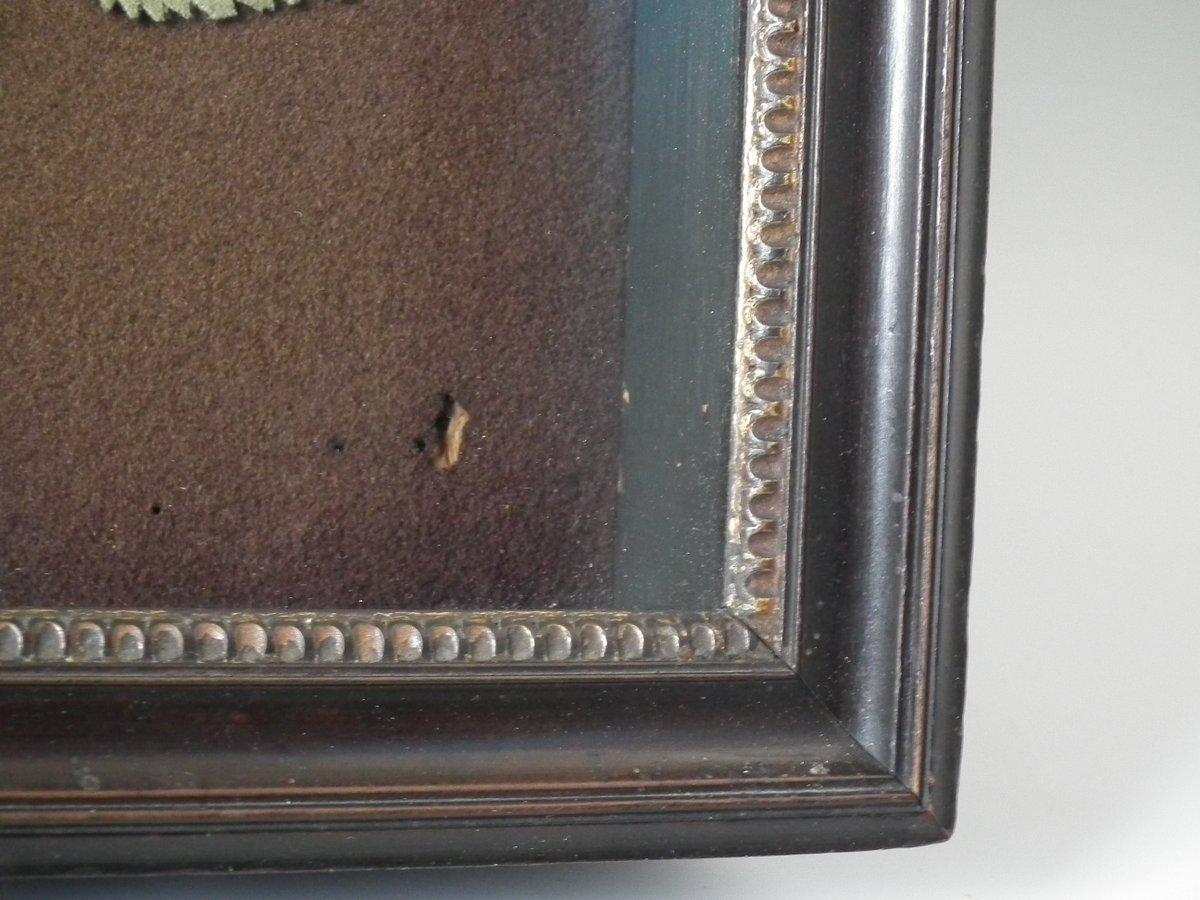 Flowerbasket Raisedwork Embroidery in Shadow Box Frame 3