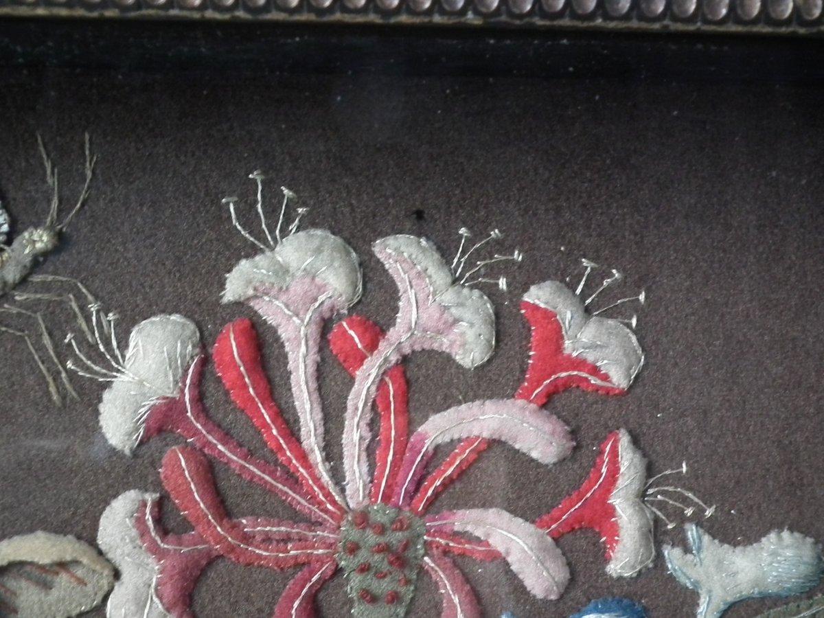 Flowerbasket Raisedwork Embroidery in Shadow Box Frame 5