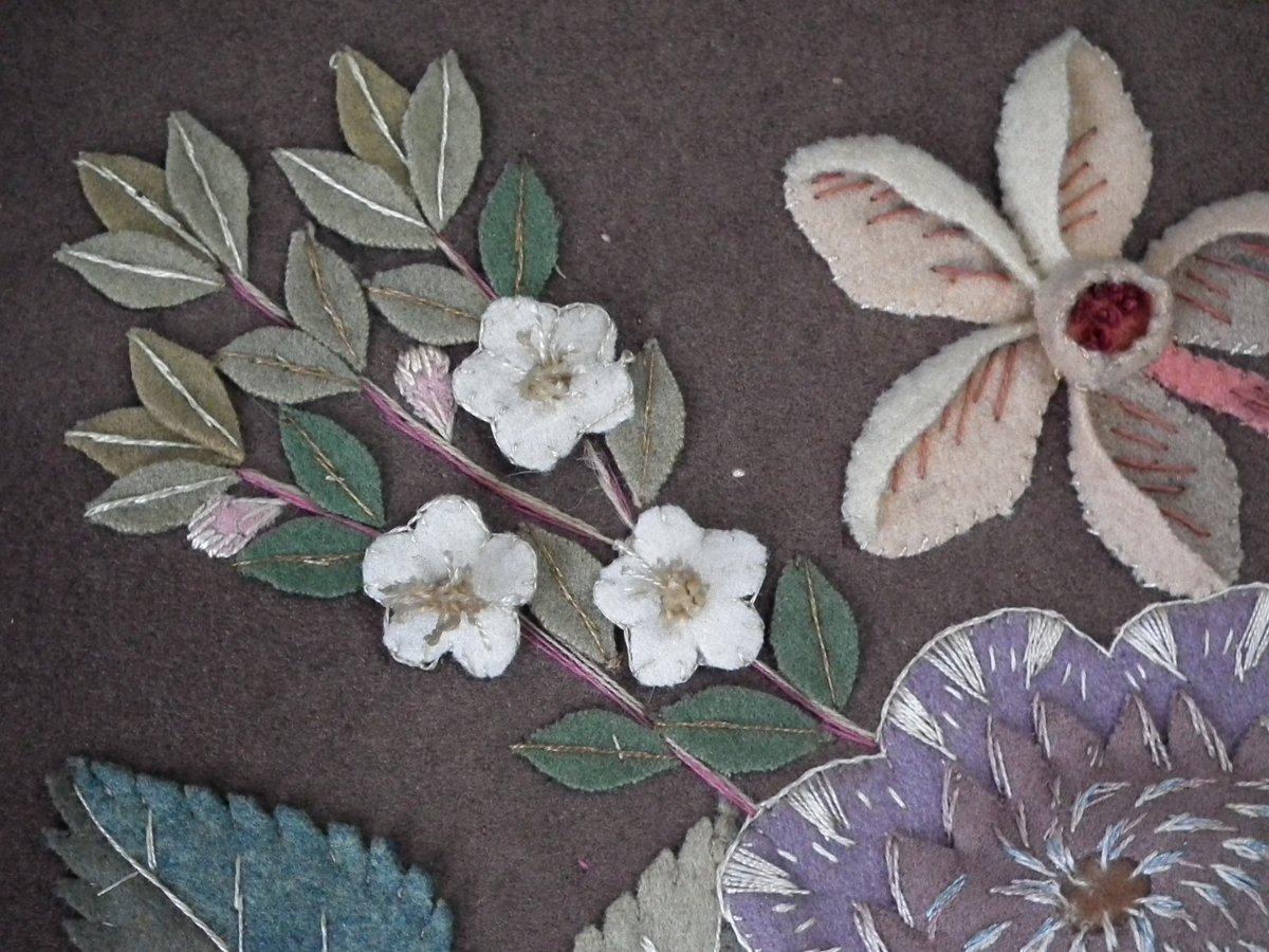 Flowerbasket Raisedwork Embroidery in Shadow Box Frame In Good Condition In Chelmsford, Essex