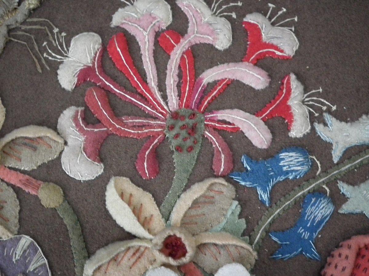 Flowerbasket Raisedwork Embroidery in Shadow Box Frame 2