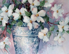 Flowering Dogwood Watercolor Painting by Barbara Mock