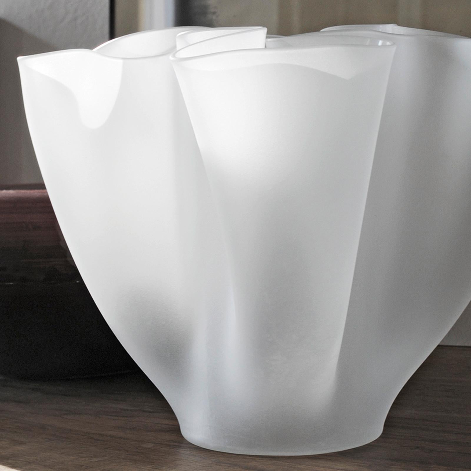 Contemporary Flowering White Vase For Sale