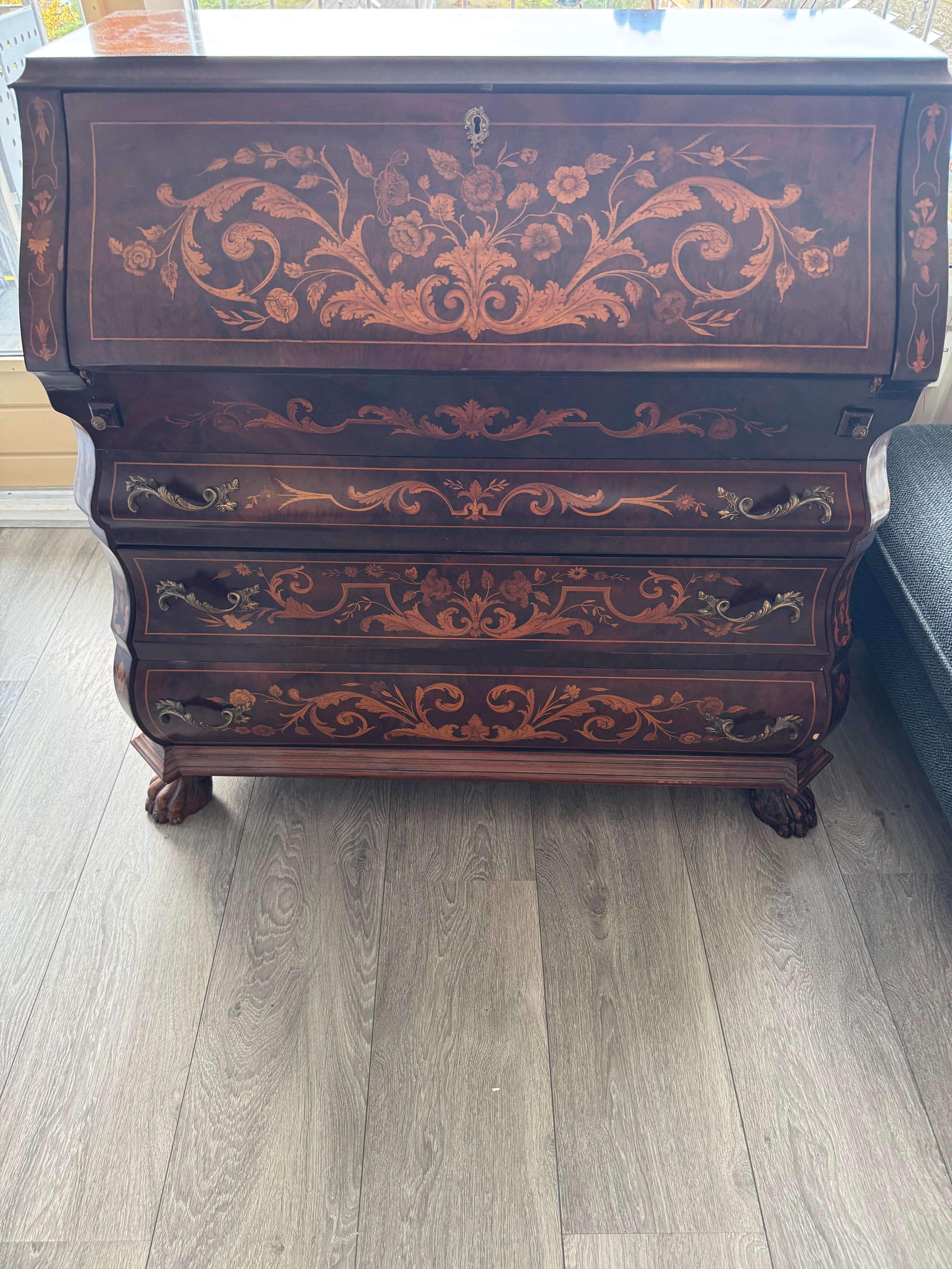 Commode en marqueterie fleurie, 1950 Italie en vente 5