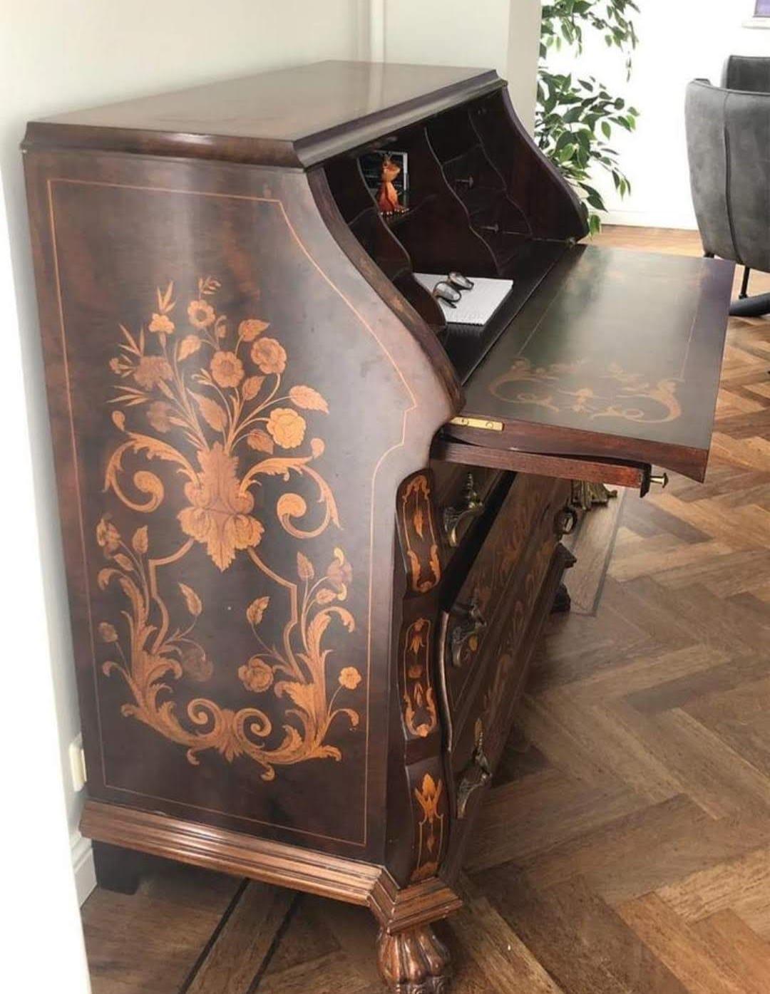 Commode en marqueterie fleurie, 1950 Italie en vente 9