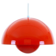 FLOWERPOT red enameled lamp by Verner Panton for Louis Poulsen in 1968