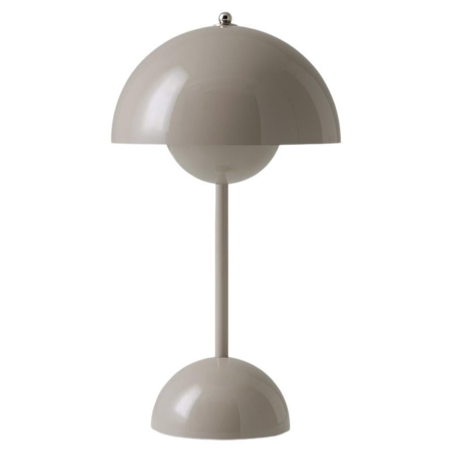 Flowerpot Vp9 Portable, Grey Beige, Table Lamp by Verner Panton for &Tradition For Sale