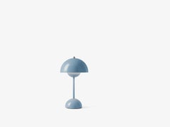 Flowerpot Vp9 Portable Light Blue Table Lamp from Verner Panton