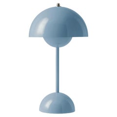 Flowerpot Vp9 Portable Light Blue Table Lamp from Verner Panton